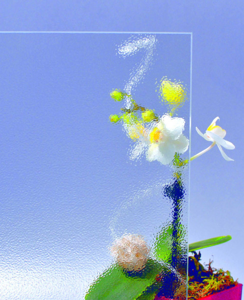 Glasmuster 9 x 9 cm - Ornament 504 weiß 4 mm